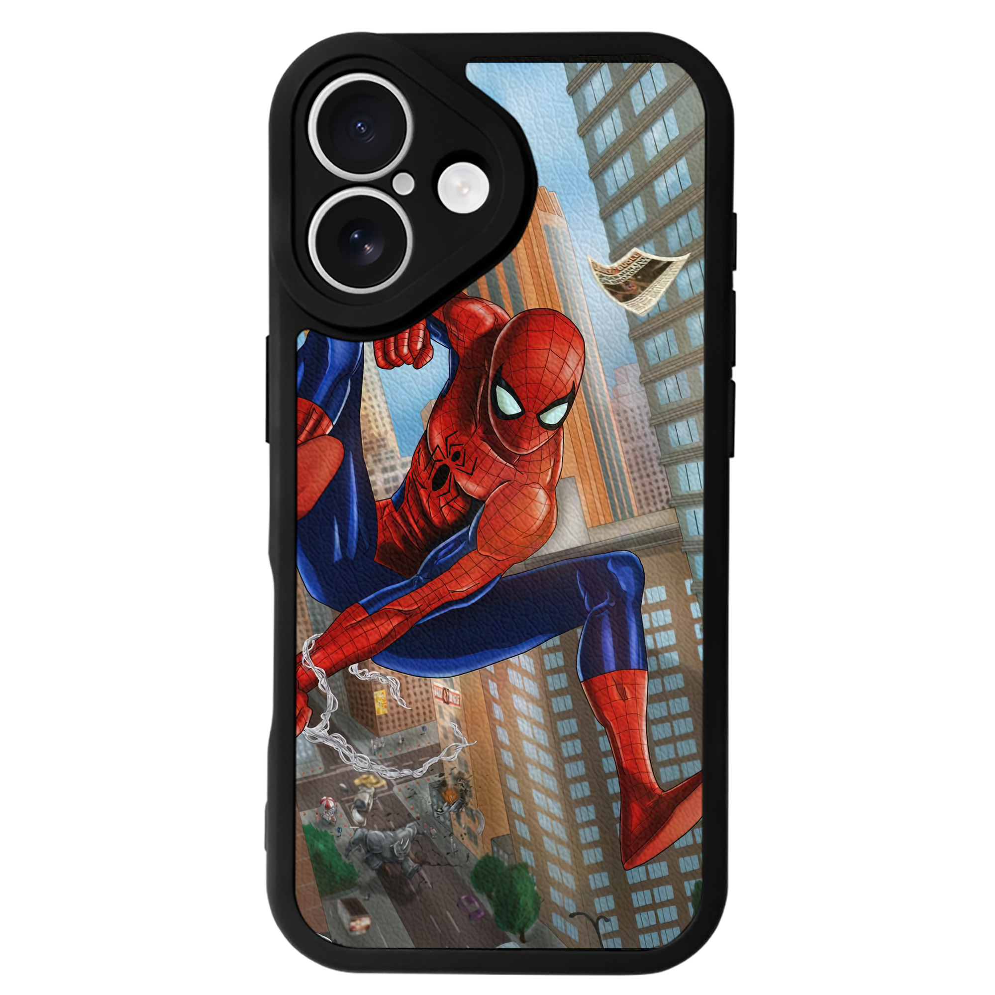 （画像用） Spider Man スパイダーマン 【iPhone 16シリーズ対応】シリコンスマホケース（レザー調） 材質：シリコン